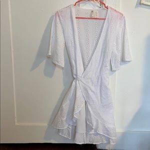 White floral lace sundress